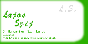 lajos szij business card